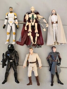 Hasbro Star Wars Lot of 6 3.75" Action Figures Vintage Grievous Anakin